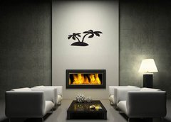 ablona na ze 100 x 50 cm vzor s78524784 - Black silhouette of palm trees on the island