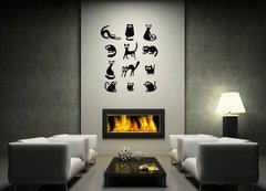 ablona na ze 120 x 100 cm vzor s34666027 - Black cat silhouettes