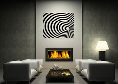 Samolepka na ze   Abstract Ring Spiral Black and White Pattern Background., 120 x 100 cm