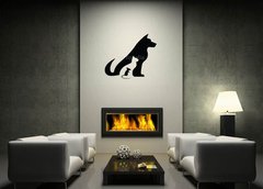 ablona na ze 120 x 100 cm vzor s61048060 - Dog cat and mouse silhouettes