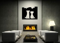 Samolepka na ze 120 x 100 cm vzor n61471857 - dog and cat on city background