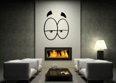 Samolepka na ze 120 x 100 cm vzor n61672445 - Black And White Lazy Cartoon Eyes