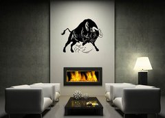 Samolepka na ze   bull black white, 120 x 100 cm