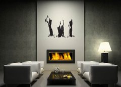 ablona na ze 120 x 100 cm vzor s62281796 - Silhouettes of cats with butterflies