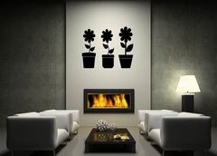 Samolepka na ze   flower pots with shadow, 120 x 100 cm