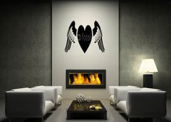 ablona na ze 120 x 100 cm vzor s75246476 - silhouette heart with wings