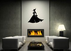 ablona na ze 120 x 100 cm vzor s76817840 - girl running in a hat and dress with handbag, silhouette, retro,