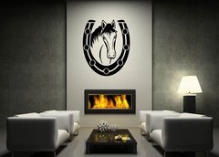 ablona na ze 120 x 100 cm vzor s77207793 - Horse and Horseshoe, black stencil