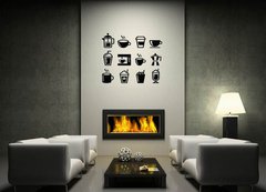 Samolepka na ze 120 x 100 cm vzor n80389342 - Coffee drinks, coffee makers icons set