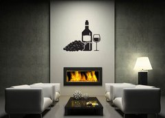 Samolepka na ze 120 x 100 cm vzor n84726386 - Wine, wine glass and grape vector illustration