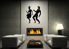 Samolepka na ze 120 x 100 cm vzor n84913924 - Silhouette of a couple dressed in early 1960s fashion dancing rock and roll