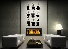 ablona na ze 170 x 100 cm vzor s28828468 - Coffee cup icons collection