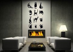 Samolepka na ze   Black cat silhouettes, 170 x 100 cm