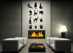 Samolepka na ze 170 x 100 cm vzor n34666027 - Black cat silhouettes