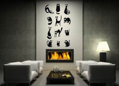 Samolepka na ze 170 x 100 cm vzor n34666027 - Black cat silhouettes