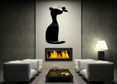 ablona na ze 170 x 100 cm vzor s38577572 - Cat and butterfly, contours