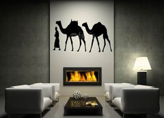 Samolepka na ze   Karawane Kamele Silhouette, 170 x 100 cm