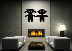 Samolepka na ze 170 x 100 cm vzor n39089567 - Dolls, boy and girl, silhouette