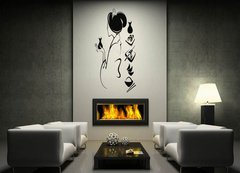Samolepka na ze 170 x 100 cm vzor n47083322 - vector image of Japanese girl with traditional food