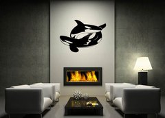 Samolepka na ze   Vector image of an whale on white background, 170 x 100 cm