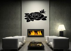 Samolepka na ze 170 x 100 cm vzor n49674804 - Black silhouette of rose. Vector illustration.