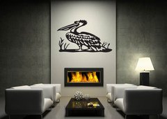 ablona na ze 170 x 100 cm vzor s60071282 - bird pelican - black vector illustration