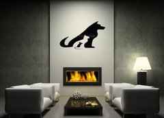 ablona na ze 170 x 100 cm vzor s61048060 - Dog cat and mouse silhouettes