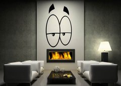 Samolepka na ze 170 x 100 cm vzor n61672445 - Black And White Lazy Cartoon Eyes