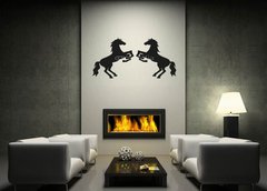 Samolepka na ze 170 x 100 cm vzor n75059567 - Silhouette Two Rearing Horses