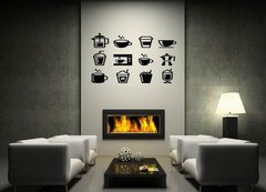 ablona na ze 170 x 100 cm vzor s80389342 - Coffee drinks, coffee makers icons set