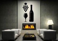 ablona na ze 170 x 100 cm vzor s81728270 - wine glass and bottle silhouette