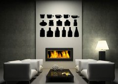 Samolepka na ze 170 x 100 cm vzor n81796581 - Cup and Bottle Icon Black Vector Design