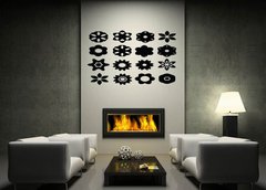 Samolepka na ze 170 x 100 cm vzor n83109338 - Set of cartoon floral silhouettes isolated on white background