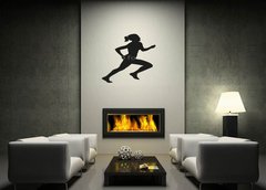 Samolepka na ze 170 x 100 cm vzor n83533224 - Vector isolated silhouette of running woman