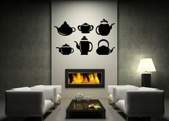 Samolepka na ze 170 x 100 cm vzor n84852545 - Set of coffee pot, kettles isolated on white background.