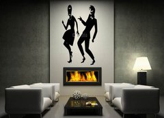 Samolepka na ze 170 x 100 cm vzor n84913924 - Silhouette of a couple dressed in early 1960s fashion dancing rock and roll