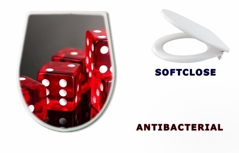 WC sedátko 38522985 - Red dices on grey background - Červené kostky na šedém pozadí