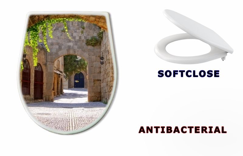 WC sedátko 43877162 - Medieval arched street in the old town of Rhodes, Greece - Středověká oblouková ulice ve starém městě Rhodos v Řecku