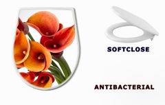 WC sedátko 37918166 - Orange Calla lilies(Zantedeschia) over white