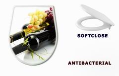WC sedátko 44046093 - bottles of wine and ripe grapes isolated on white