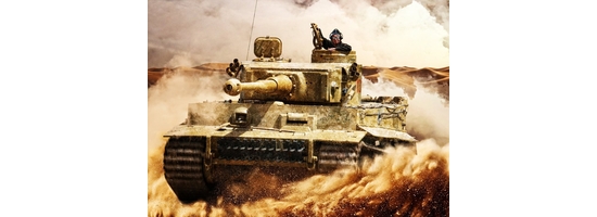 Fototapeta vliesová 200 x 144, 80029249 - Enemy tanks moving in the desert