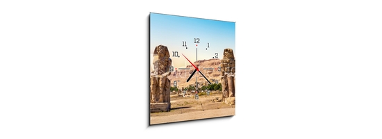 Obraz s hodinami 1D - 50 x 50 cm F_F267398714 - The Colossi of Memnon